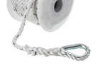 Seachoice Boat Anchor Line Rope, 3-Strand Twisted, Nylon, White/Blue, 3/8 In. X 50 Ft.