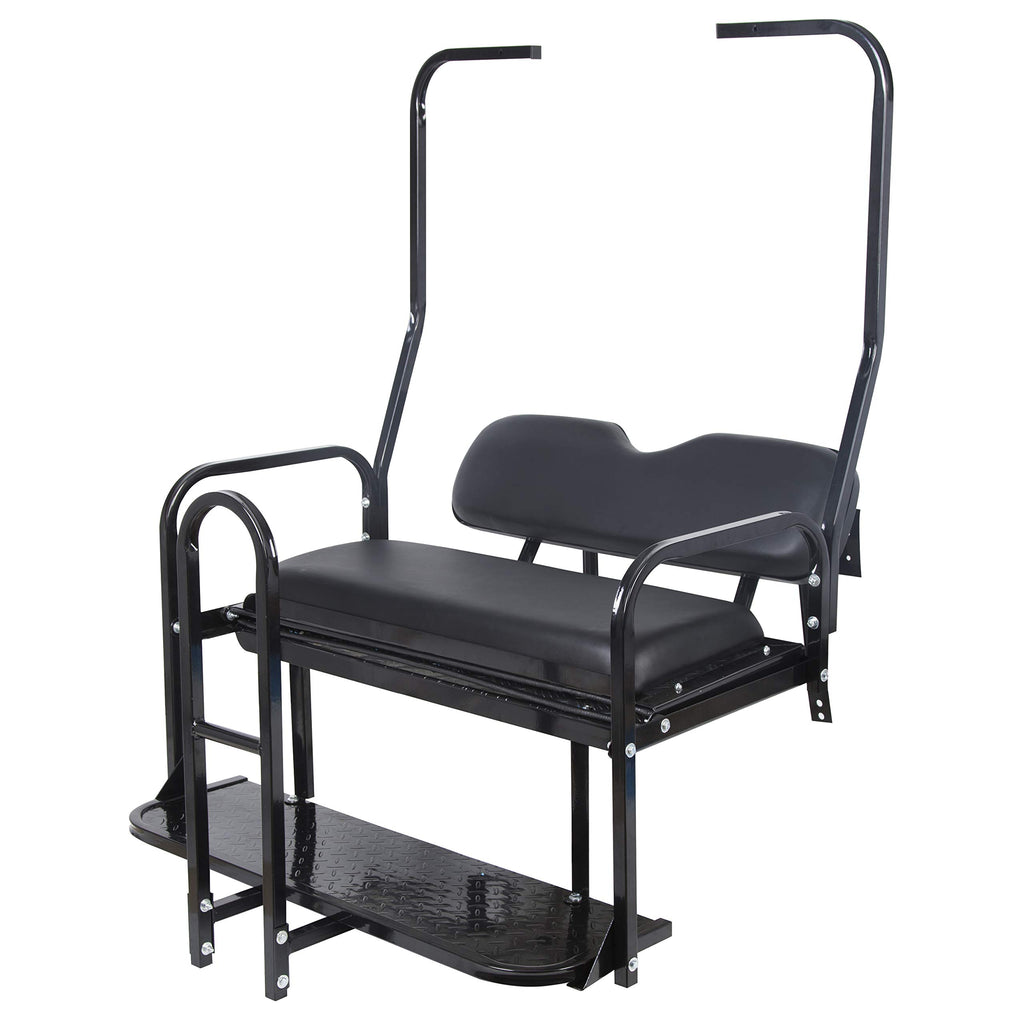 Kuafu Black Rear Flip Back Seat Compatible With 1982-2000.5 Club Car Ds Model Golf Cart 1102 Lbs Weight Capacity Heavy Duty Stee