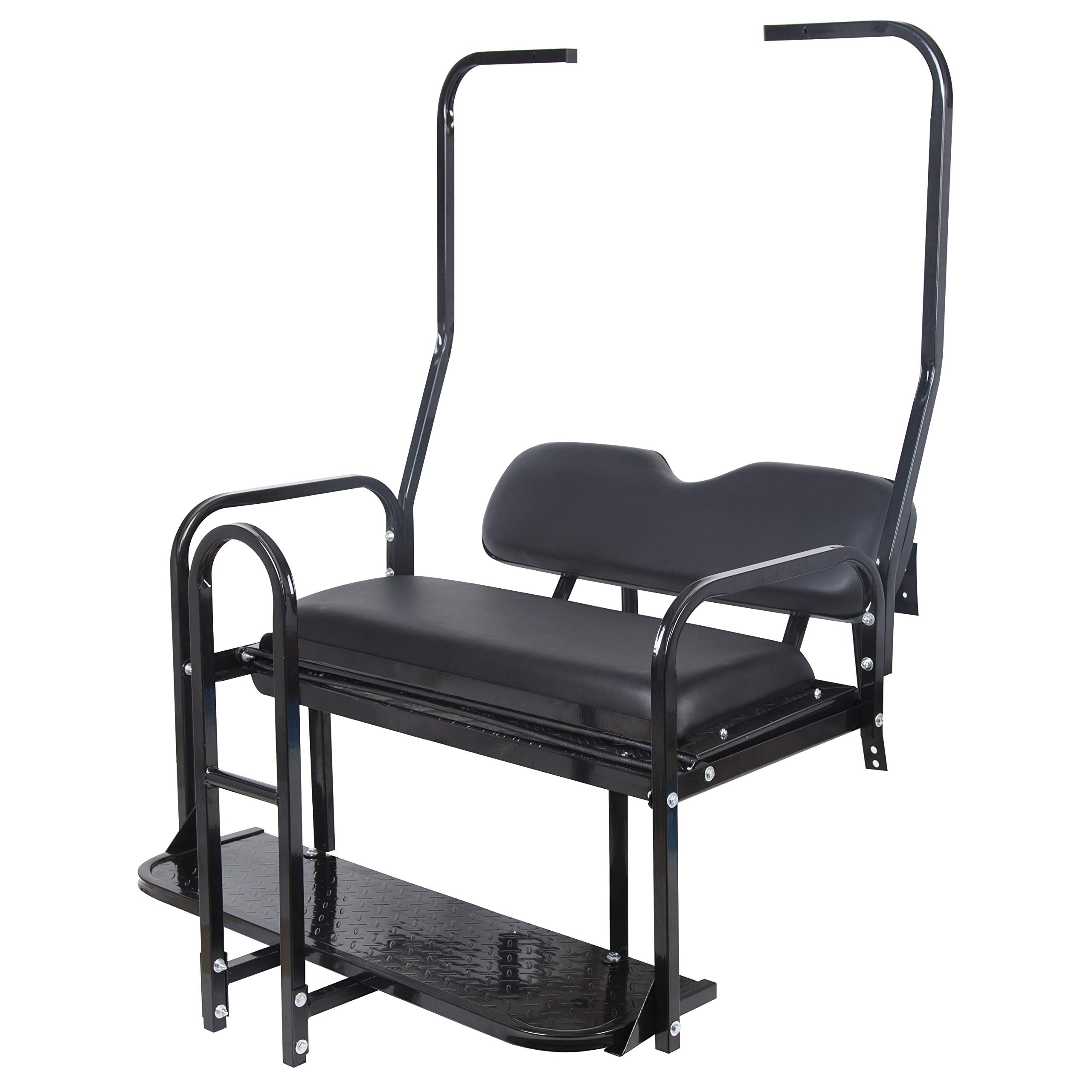 Kuafu Black Rear Flip Back Seat Compatible With 1982-2000.5 Club Car Ds Model Golf Cart 1102 Lbs Weight Capacity Heavy Duty Stee