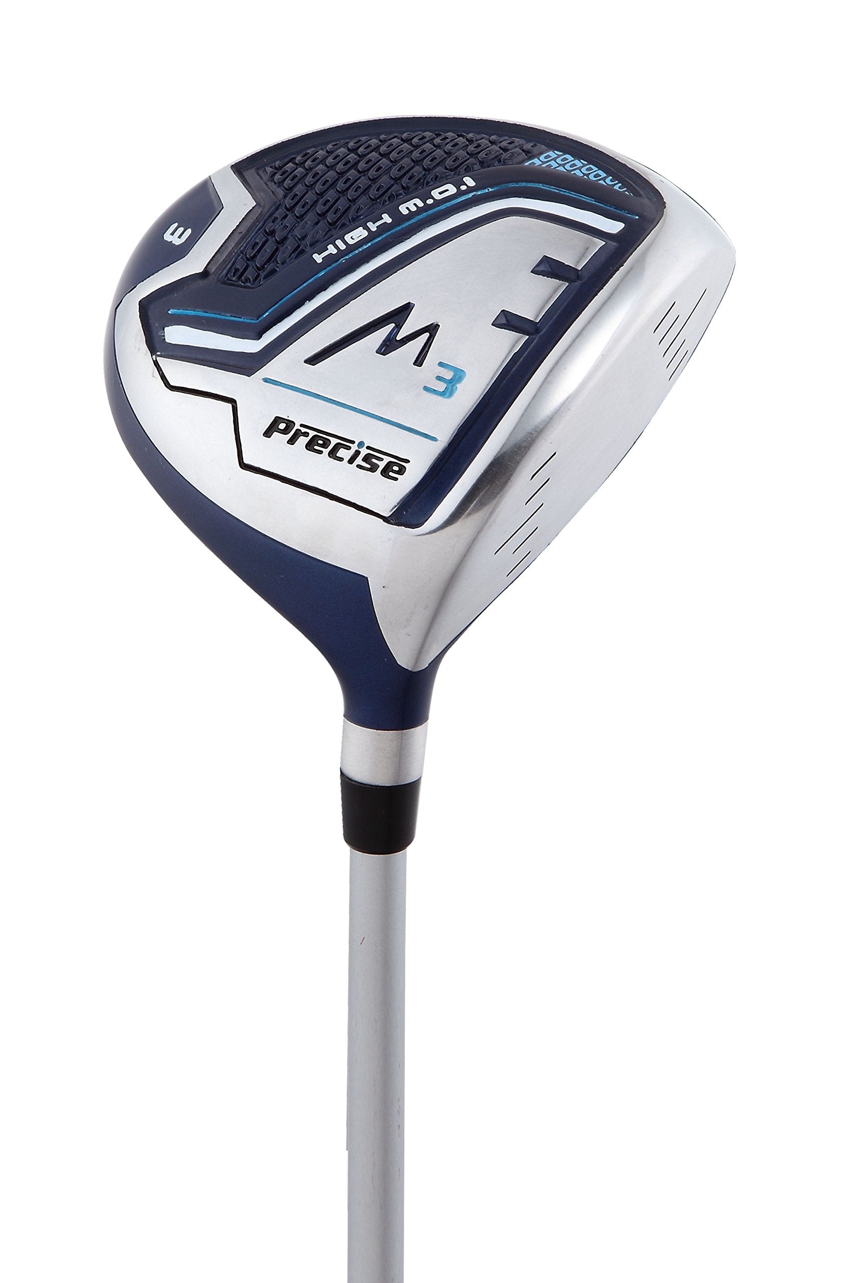 Precise M3 Ladies Womens Complete Golf Clubs Set Includes Driver, Fairway, Hybrid, 7-Pw Irons, Putter, Stand Bag, 3 H/Cs Blue -