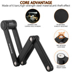 Biglufu Bike Lock Bicycle Scooter Motorcycle Folding Locks With 4Keys, Fold Chain Heavy Duty Alloy Steel Foldable Lock With Moun
