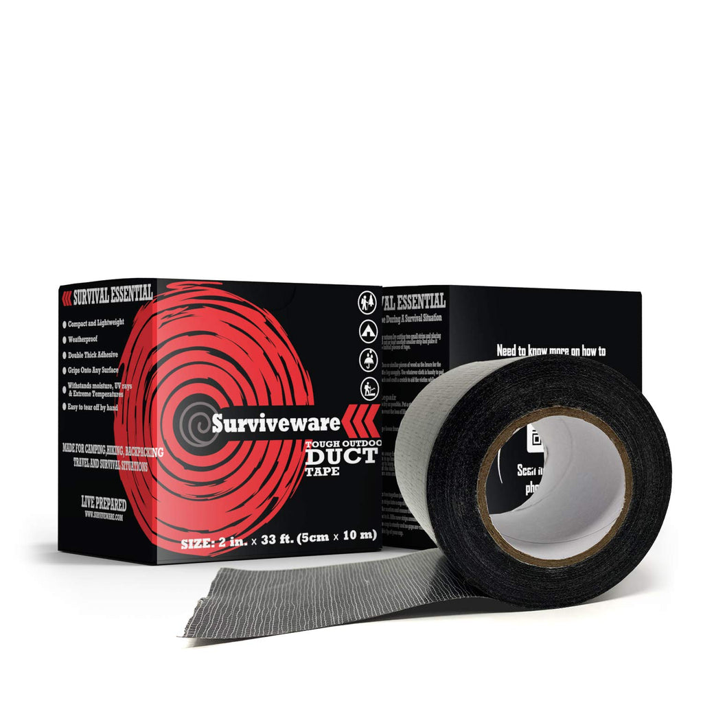 Surviveware Waterproof Duct Tape, Heavy Duty With Easy Tear Technology For Camping, Outdoors Adventures And Survival Kits