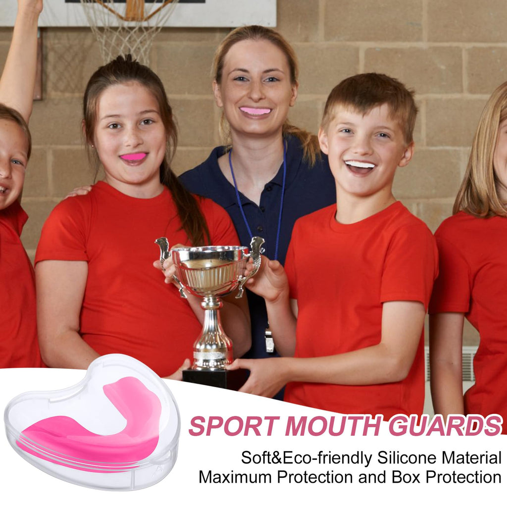 Bbto 6 Pieces Sports Mouth Guard For Kids, Athletic Mouthguard For Boxing Football Hockey Karate Basketball(White, Red, Pink, Cl