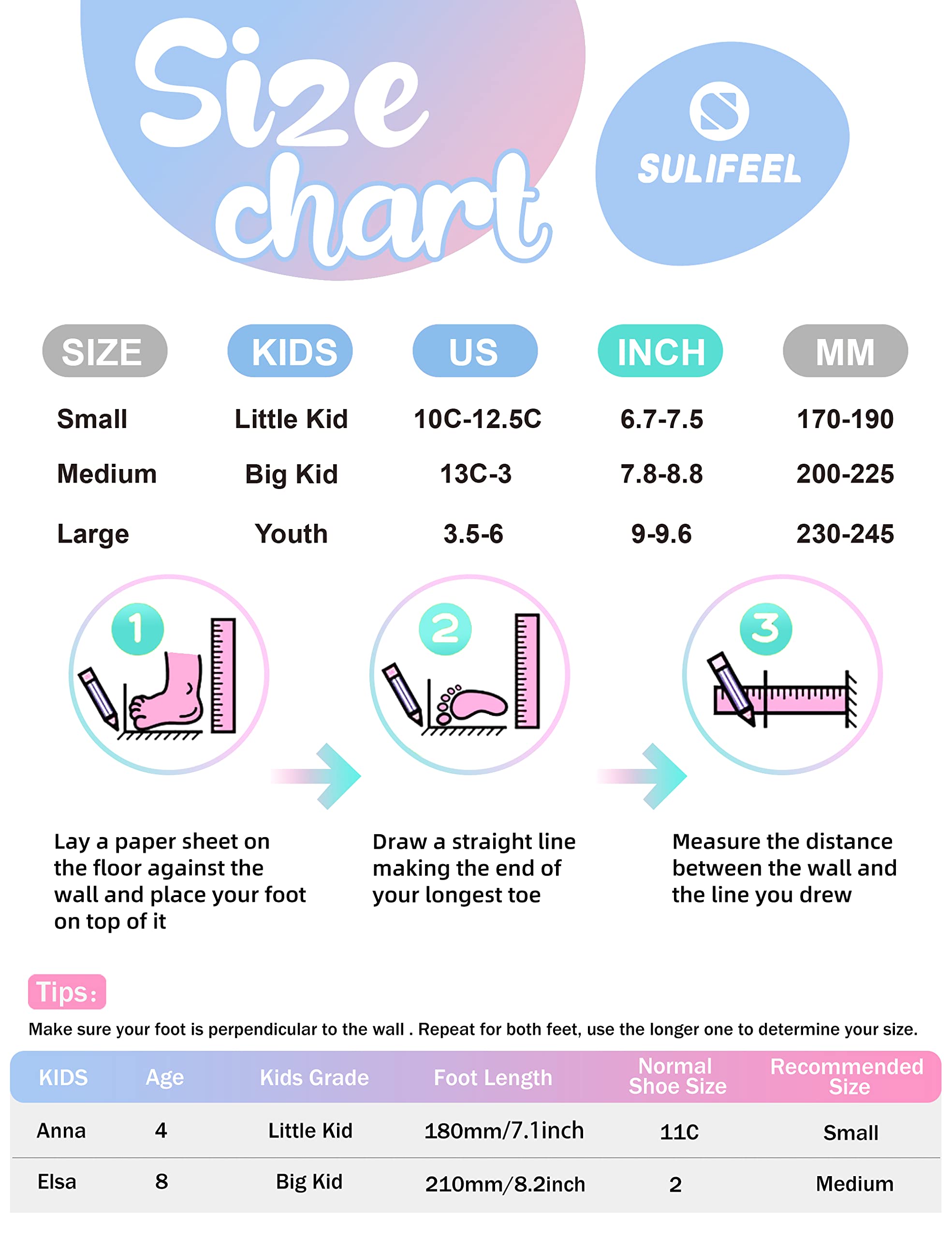 Sulifeel Rainbow Unicorn 4 Size Adjustable Light Up Roller Skates For Girls Boys For Kids Blue Medium