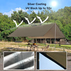 Top Lander Car Awning Camping Suv Sun Shelter Waterproof Universal Tent Canopy Anti-Uv For Van Campervan Caravan Truck Vehicle (