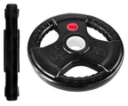 Fitvids Olympic 2-Inch Cast Iron Plate Weight Plate For Strength Training And Weightlifting, Rubber Coated Style, 25Lb Pair