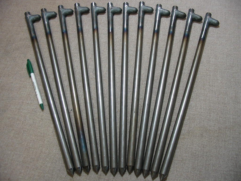 12 Pack Of Heavy Duty Steel Tent Stakes, Anchors, Spikes Or Pegs