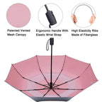 G4Free Upf 50+ Uv Protection Travel Umbrella 42/46 Inch Windproof Silver Coating Sun Blocking Umbrella(Silver/Pink)