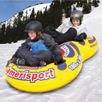 Sportsstuff Double Amerisport Snow Tube Yellow, Dimensions Inflated (71In X 43In) (78In X 49In)