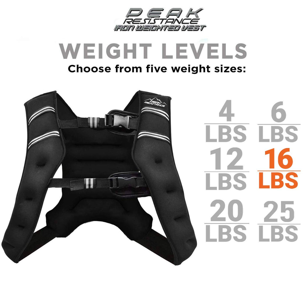 Aduro Sport Weighted Vest Workout Equipment, 4Lbs/6Lbs/12Lbs/20Lbs/25Lbs Body Weight Vest For Men, Women, Kids (16 Pounds (7.26