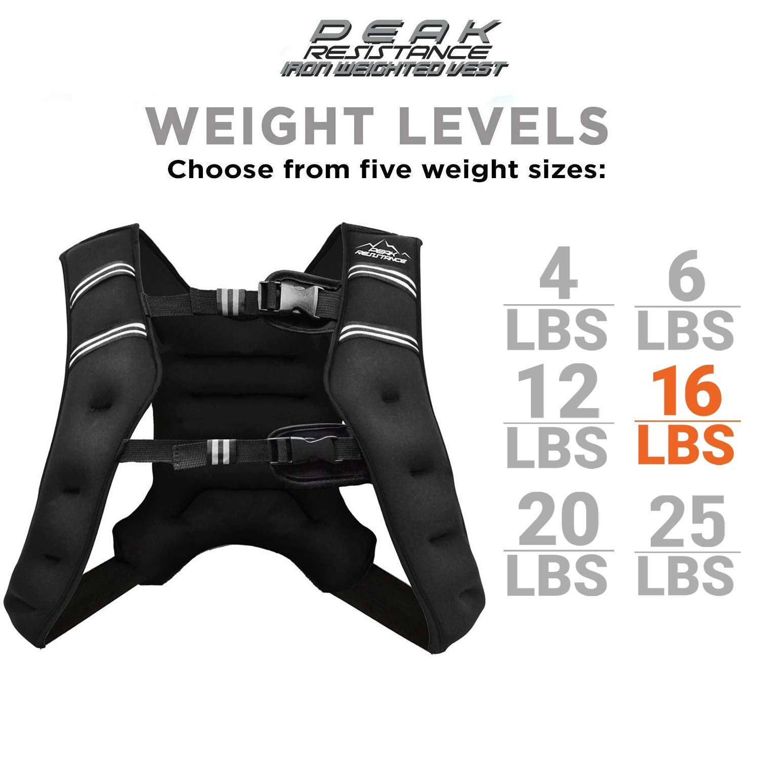 Aduro Sport Weighted Vest Workout Equipment, 4Lbs/6Lbs/12Lbs/20Lbs/25Lbs Body Weight Vest For Men, Women, Kids (16 Pounds (7.26