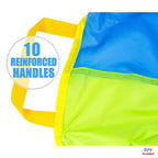Play Platoon Rainbow Parachute Toy For Kids, Kid Parachute With Handle, 10 Ft Play Parachute Game For Kids With 10 Handles, Para