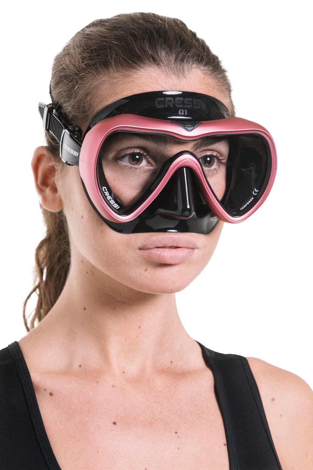 Cressi A1, Black/Pink, Clear Lens