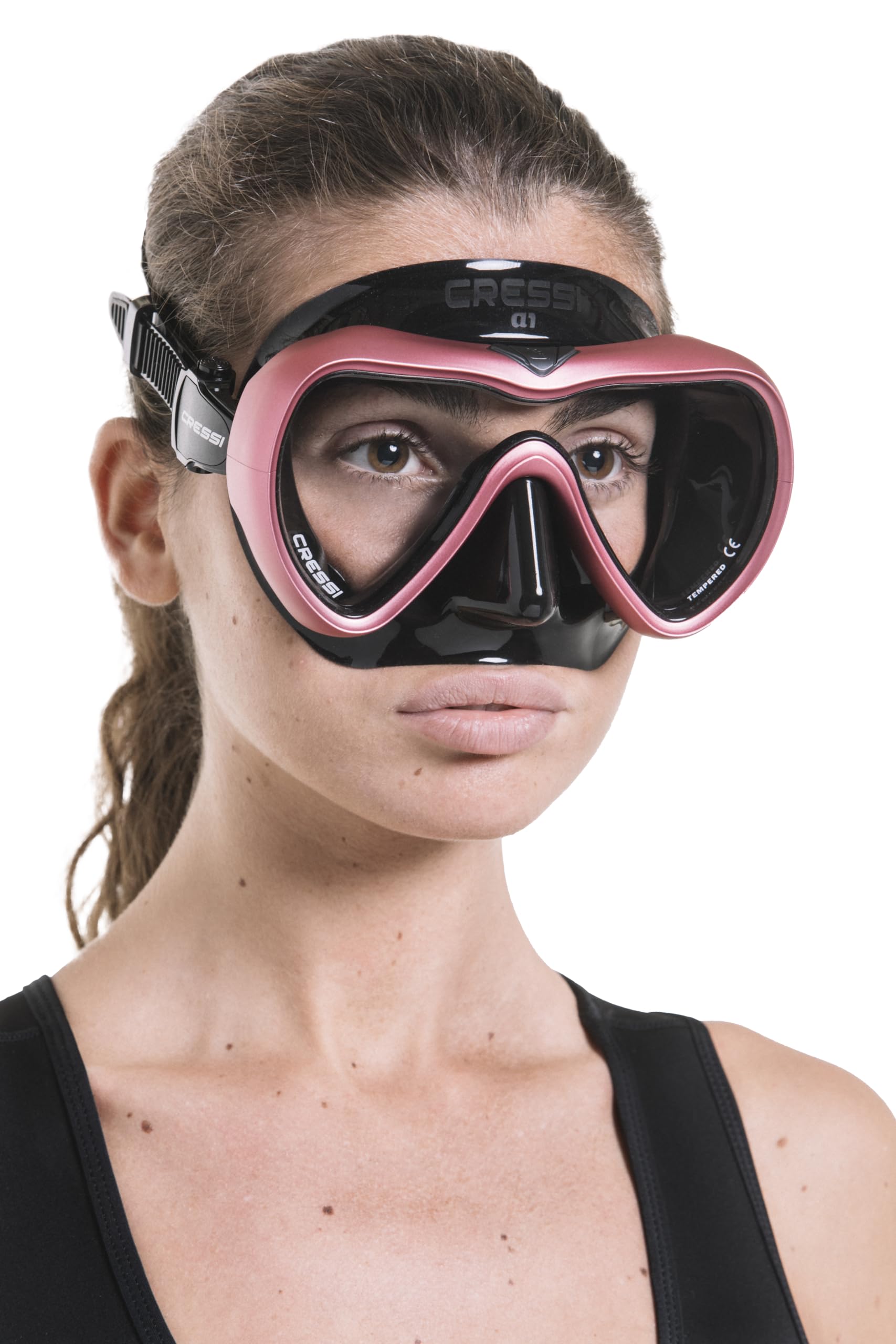 Cressi A1, Black/Pink, Clear Lens