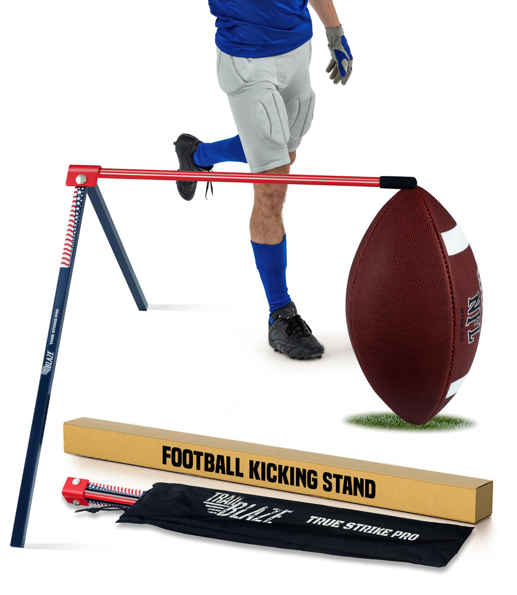 True Strike Pro Football Kicking Tee - The Ultimate Football Kicking Stand Football Tee Holder Compatible With All Ball Sizes -