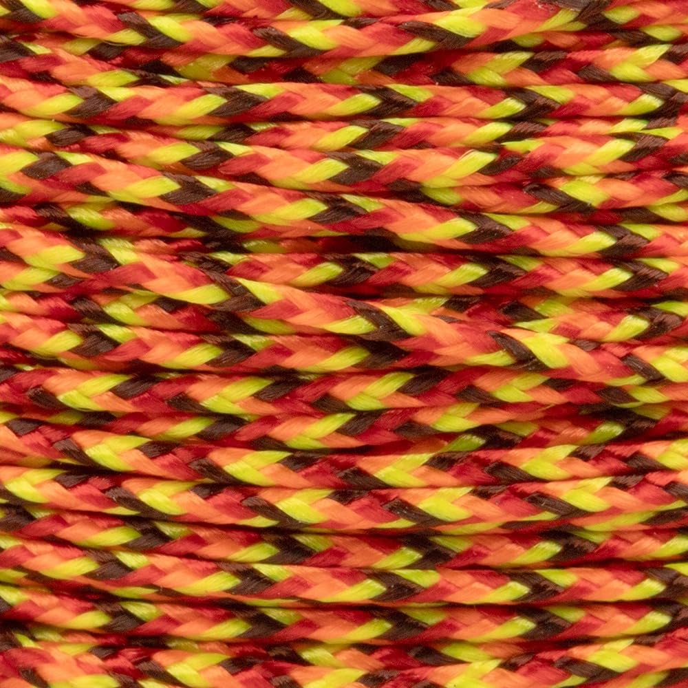 Paracord Planet Micro Paracord - Thin Braided Cord For Crafting, Fishing, And Diy Projects In 125 Ft Spools - Fireball