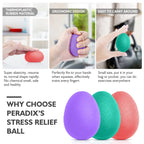 Peradix Hand Grip Strength Trainer, Stress Relief Ball For Adults And Kids, Wrist Rehab Therapy Hand Grip Equipment Ball Squishy