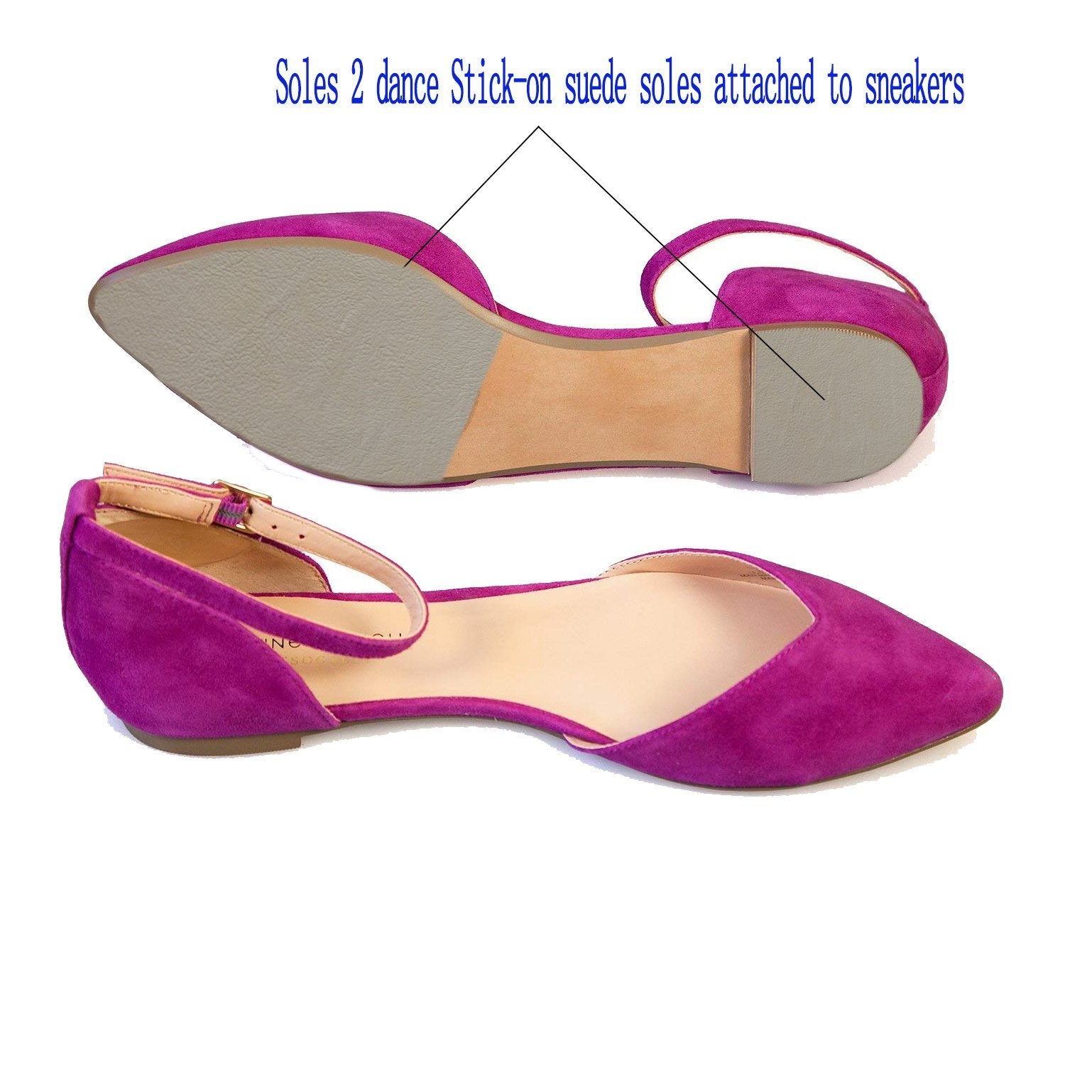 Stick-On Suede Friction-Reducing Dance Soles For ,Easy Pivoting And Sliding On Sticky Indoor Dance Floors,Self-Adhesive Anti-Sli