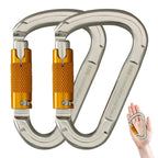 Carabiner Caribeener Clips Heavy Duty Large Alloy Steel D Ring Shape Locking Carabiner For Hammock,Keychain,Outdoor,Camping,Hiki