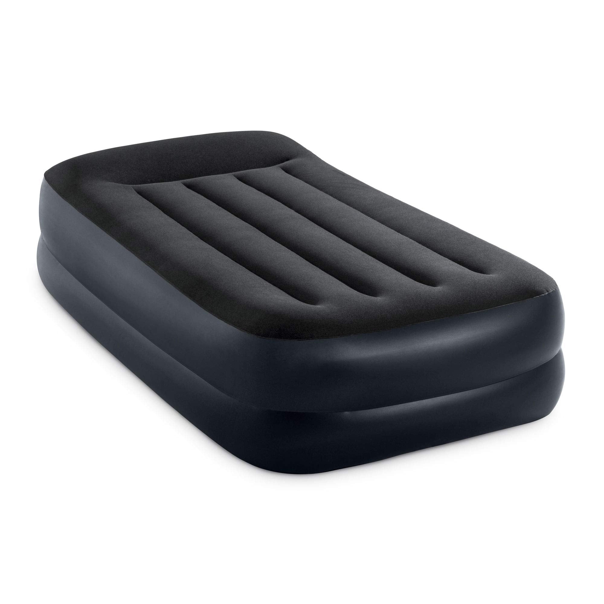 Intex Raised Airbed Mattress With Built-In Pump, Dura-Beam Plus Pillow, Twin - Portable Inflatable Luxury Blow-Up Bed For Adults