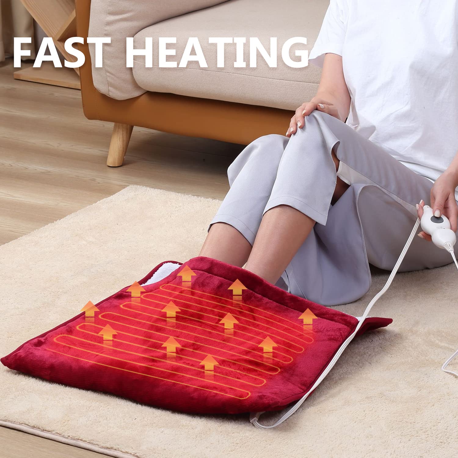 Gintao Electric Heated Foot Warmers For Men And Women,Foot Heating Pad Electric With Fast Heating Technology,Heating Pad Feet Wa