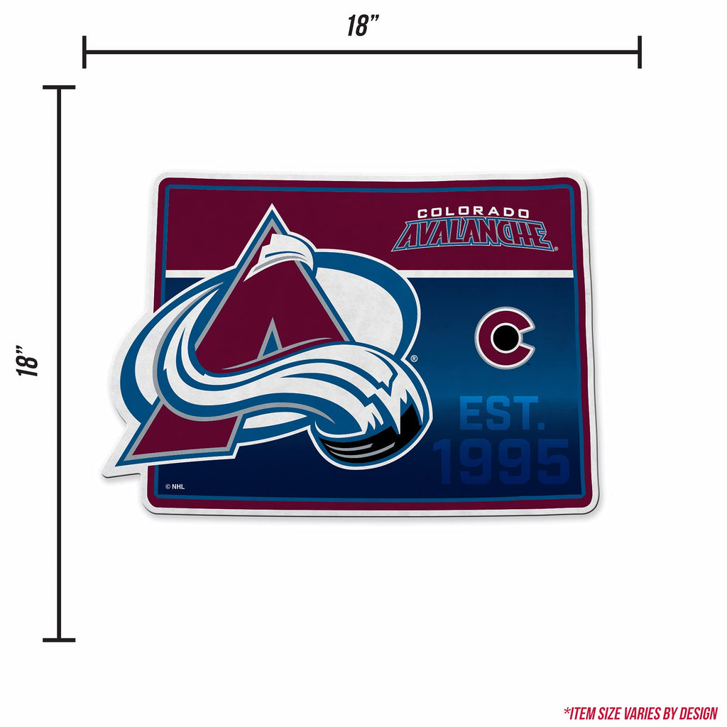 Rico Industries Nhl Colorado Avalanche State Shape Shape Cut Pennant - Home And Living Room D  Cor - Soft Felt Ez To Hang