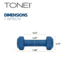 Tone Fitness 5 lb Neoprene Dumbbell Pair for Home Workouts - Non-Slip Design - Beige