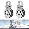 UISKEDS Marine Double Pulley Block - Stainless Steel Bearing Block for Boats, Sailboats, Kayaks, and Rope Pulling, Max Load 661 