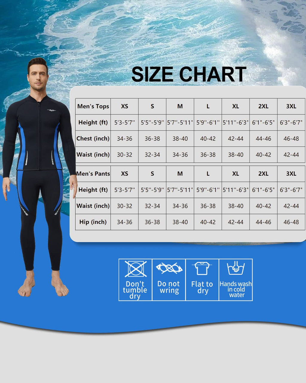 Seaskin Wetsuit Tops 3Mm For Mens (X-Large, Mens Tops)