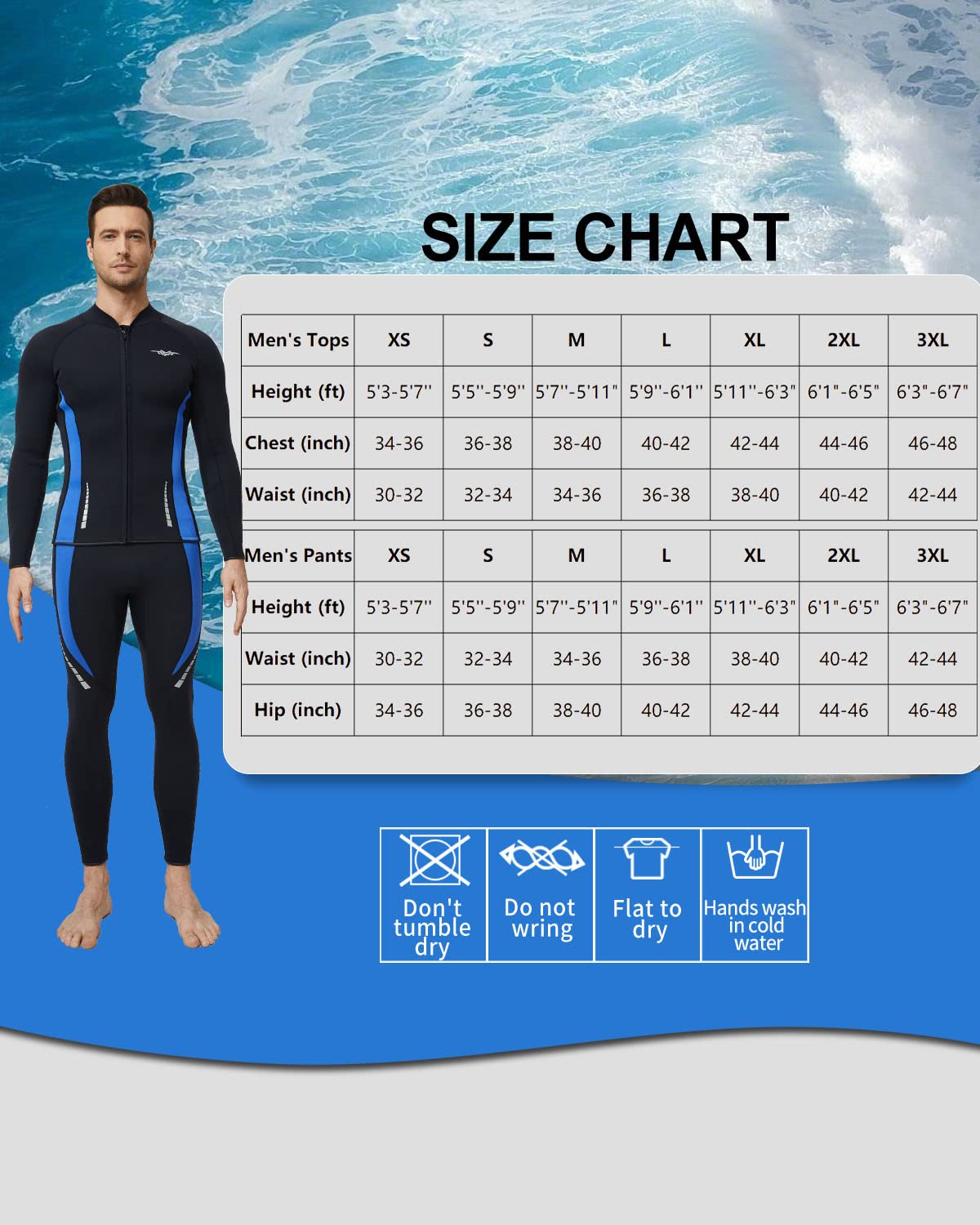Seaskin Wetsuit Tops 3Mm For Mens (X-Large, Mens Tops)