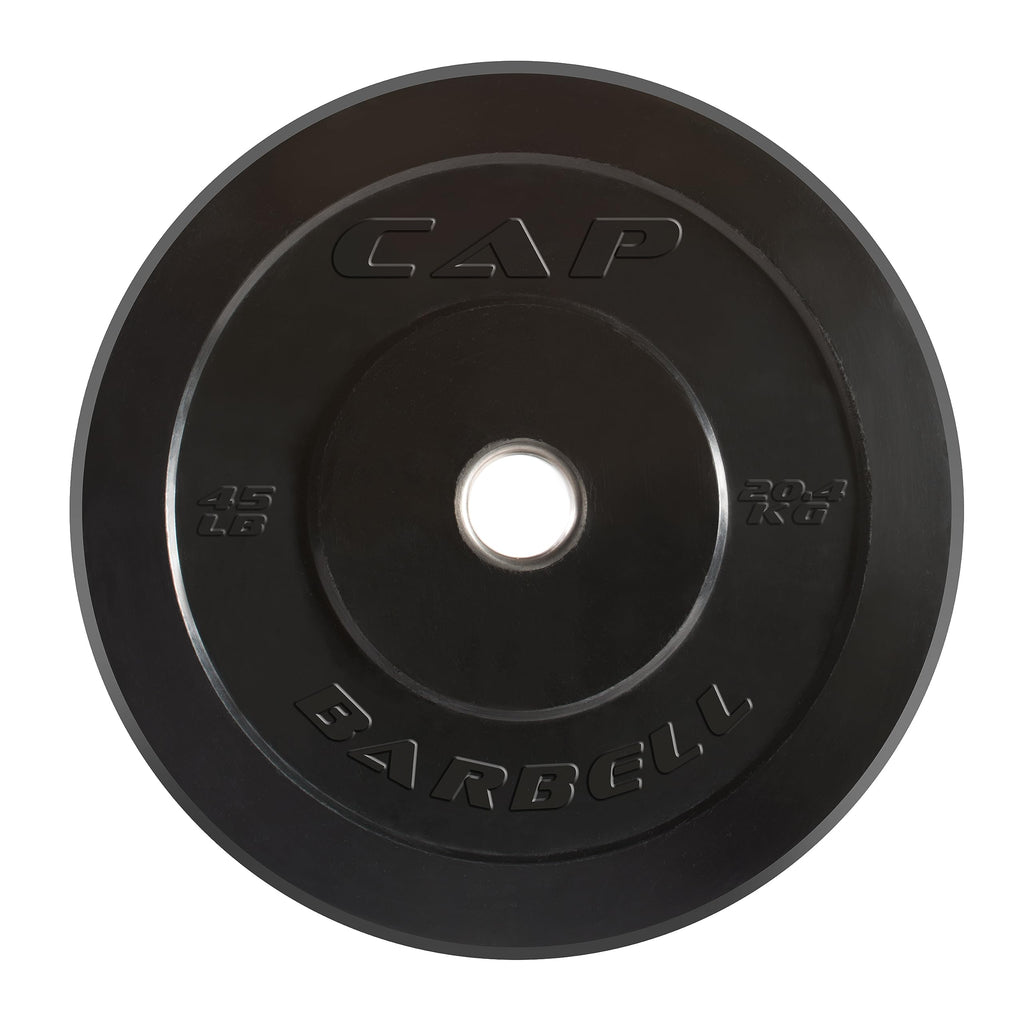 Cap Barbell Better Olympic Bumper Plate, Black, 45 Lb Single