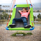Giant 700Lb 60 Inch Saucer Tree Swing For Kids Adults - Green Weight Capacity Durable Steel Frame Waterproof Adjustable Ropes Ea