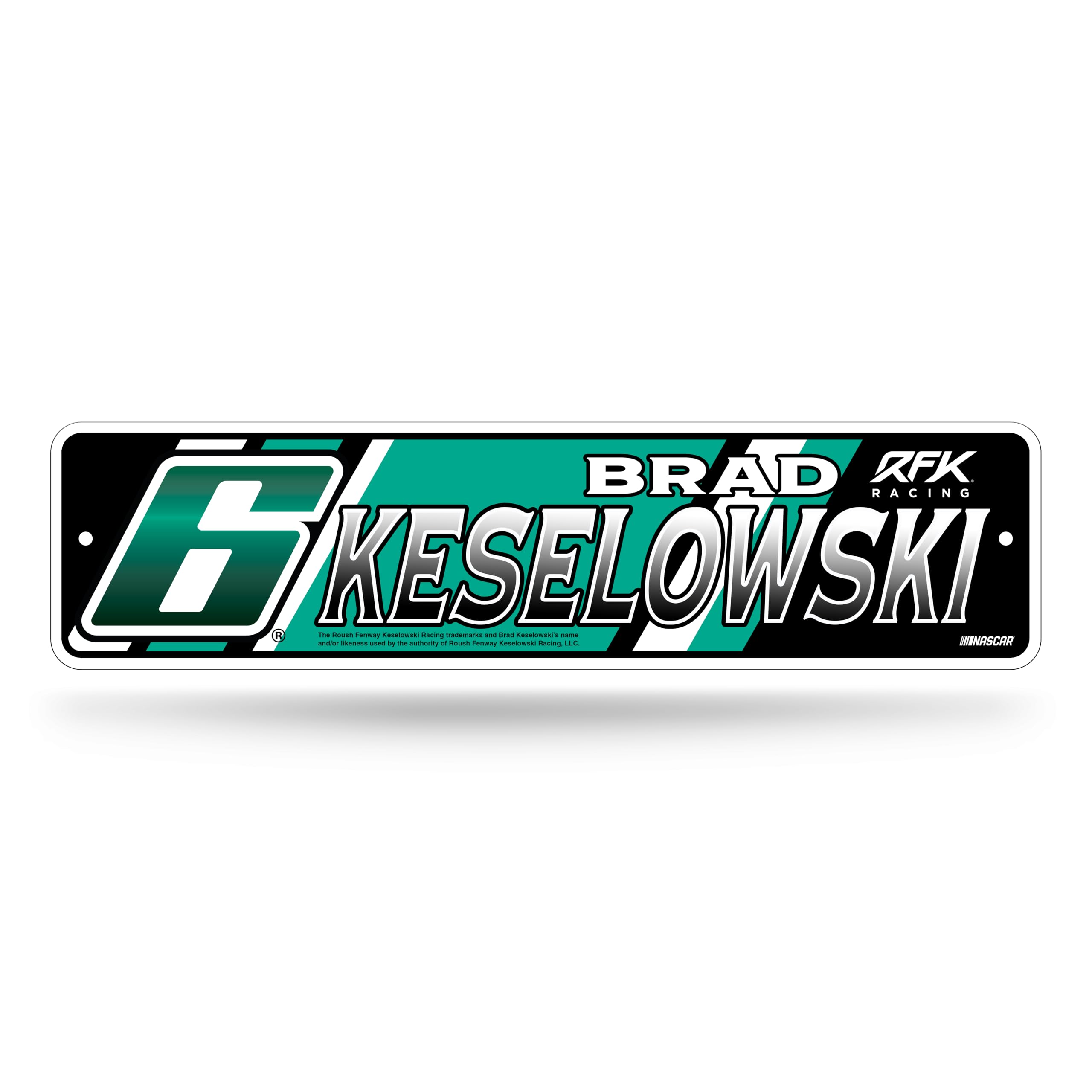 Rico Industries NASCAR Racing Brad Keselowski Metal Street Sign 4 x 15 Home D  cor - Bedroom - Office - Man Cave