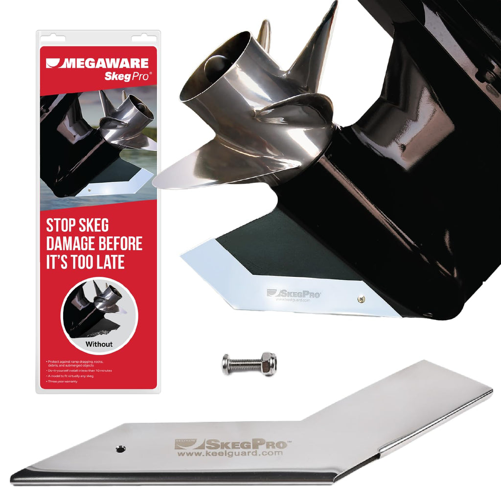 Megaware Skegpro 664 - Protects Against Damage From Ramp Dragging, Rocks, Debris And Submerged Objects - Stainless Steel Skeg Pr
