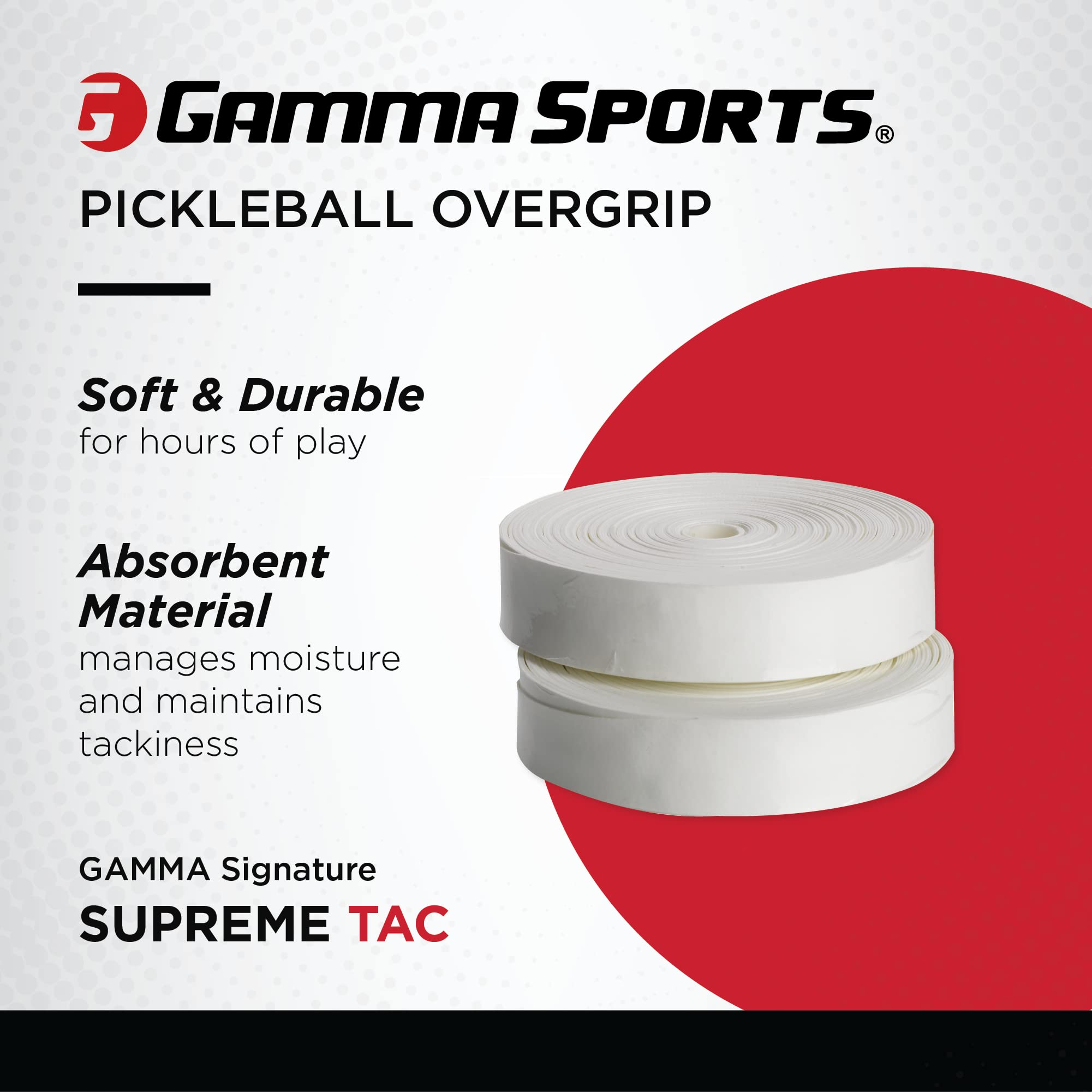 Gamma Agso310 Supreme Overgrip 30/Pk (Two 15-Pack )White