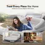Dimar Garden Inflatable Couch Flocked Blow Up Couch Mattress,Outdoor Air Sofa Bed For Camping,Full Size