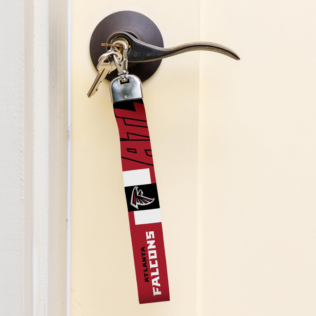 Rico Industries Nfl Football Atlanta Falcons Standard Wrist Lanyard Key Chain, Cute Wristlet Strap Keychain Holder For Women Men