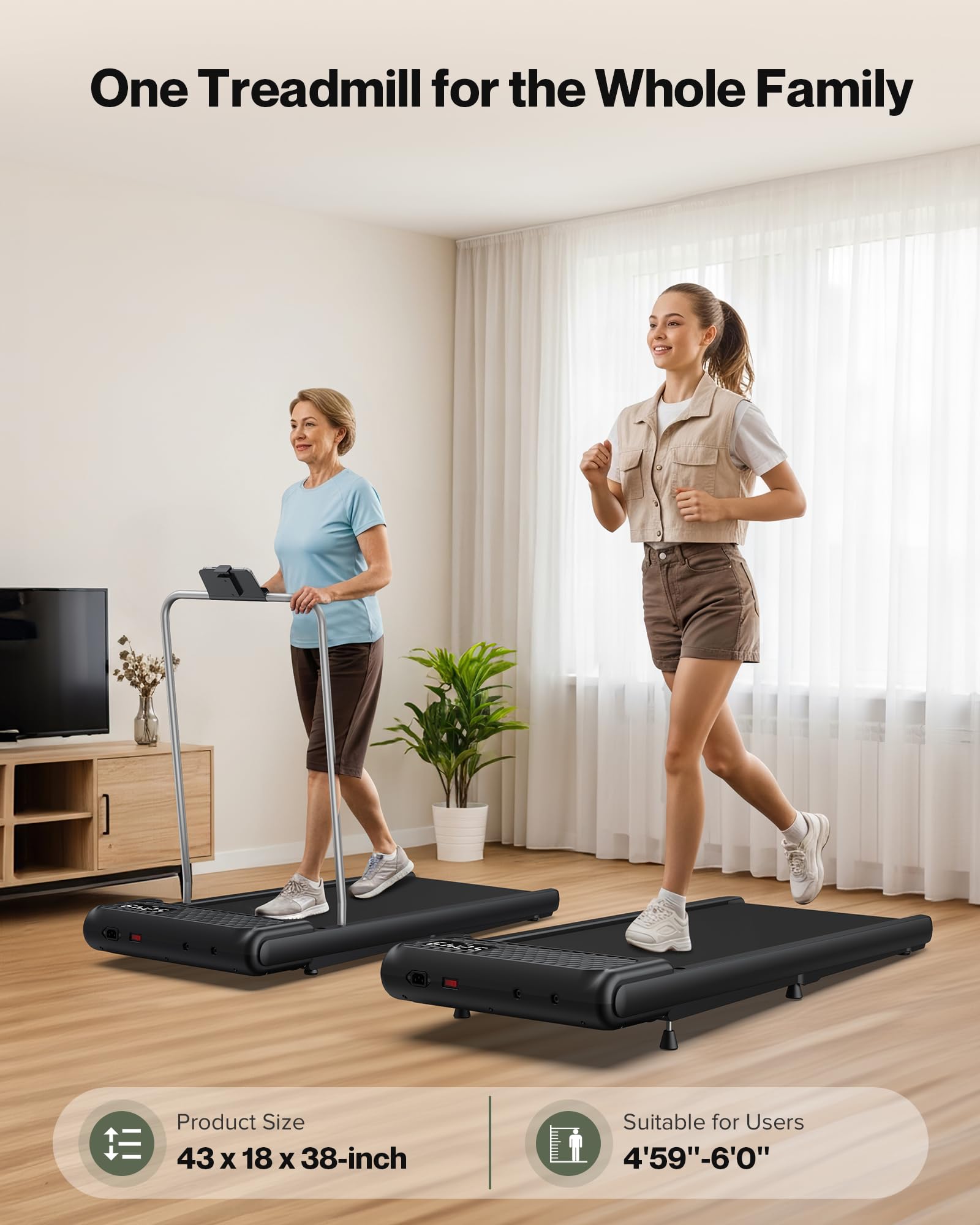 Wellfit 10% Incline Walking Pad, Under Desk Treadmill For Home Office Small, Only 29Lb Lightweight Smart Treadmill With Mute Rem