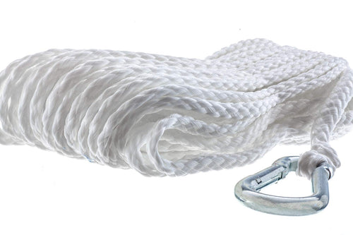Attwood 11714-2 Hollow Braided Polypropylene Anchor Line 1/4'' X 50', White