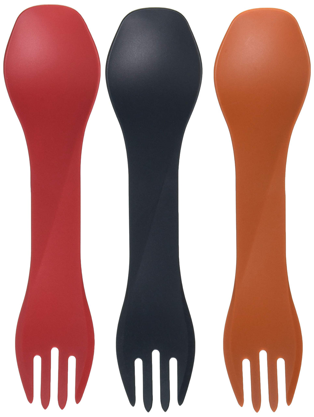 Humangear Gobites Uno 3-Pack | Travel & Camping Utensils | Portable & Convertible Dining Ware | Multi-Functional Spork | Red/Gra
