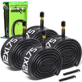 Hydencamm 4 Pack 12 / 12.5 Inch Bike Tube Fit 1.75/1.95/2.10/2.125 with 32mm AV Schrader Valve, Butyl 12x1.75 Inner Tube with 2P