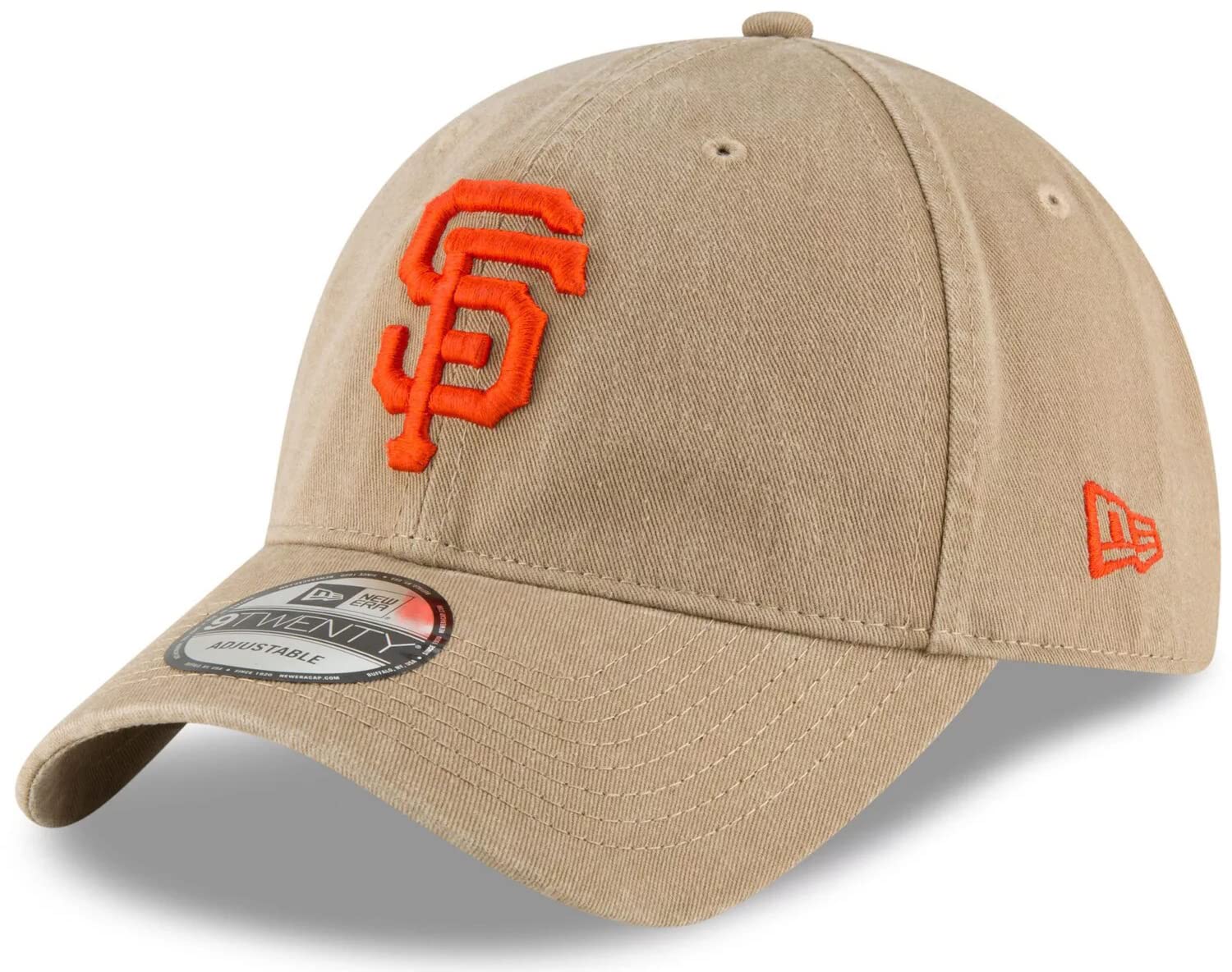 New Era Mlb Khaki Core Classic 9Twenty Adjustable Hat Cap One Size Fits All (San Francisco Giants Khaki)