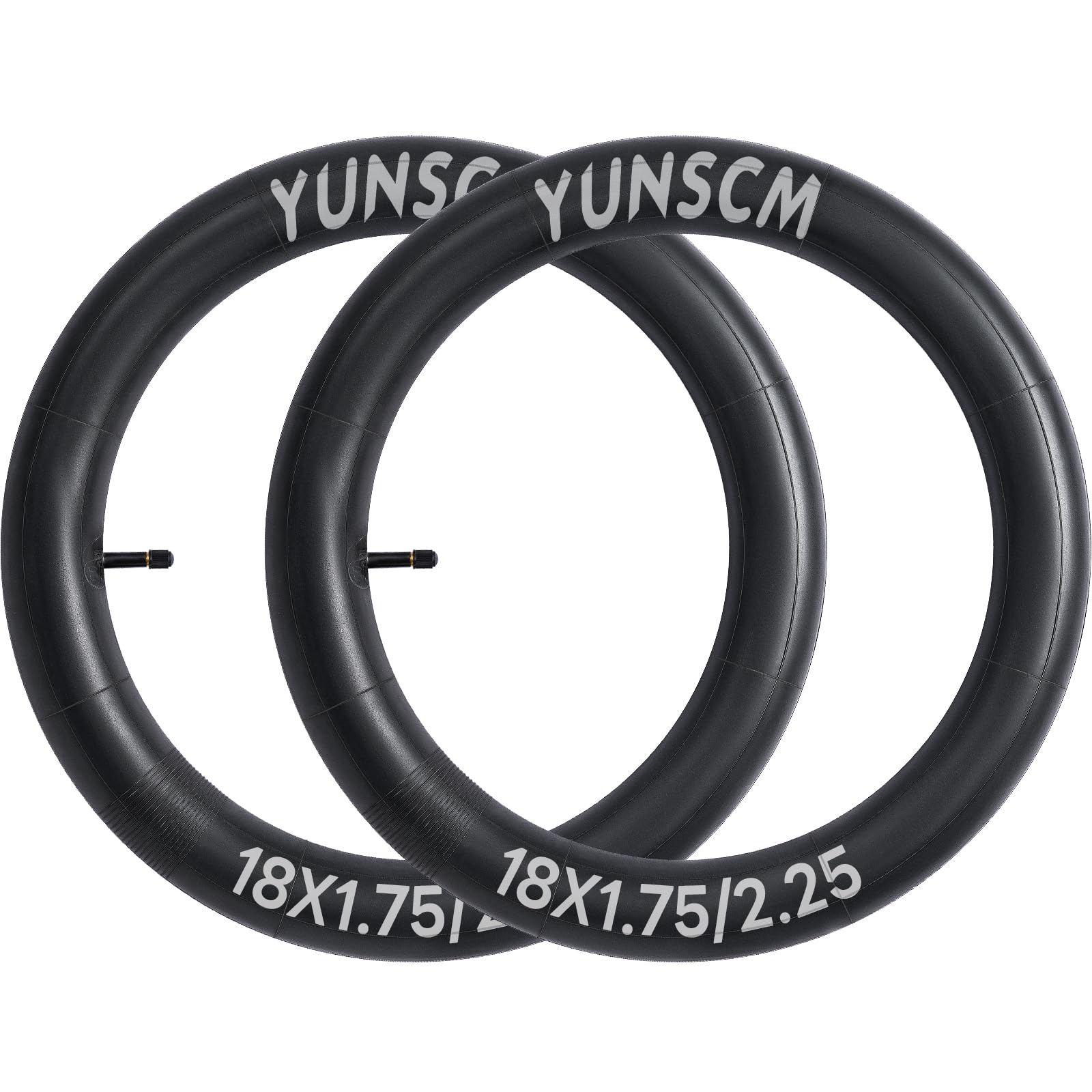 2-Pack 18'' Bike Tubes 18X1.75/2.125 Av33 Schrader Valve Compatible With 18 X 1.75 18 X1.90 18 X 1.95 18 X 2.0 18 X 2.10 18 X 2.