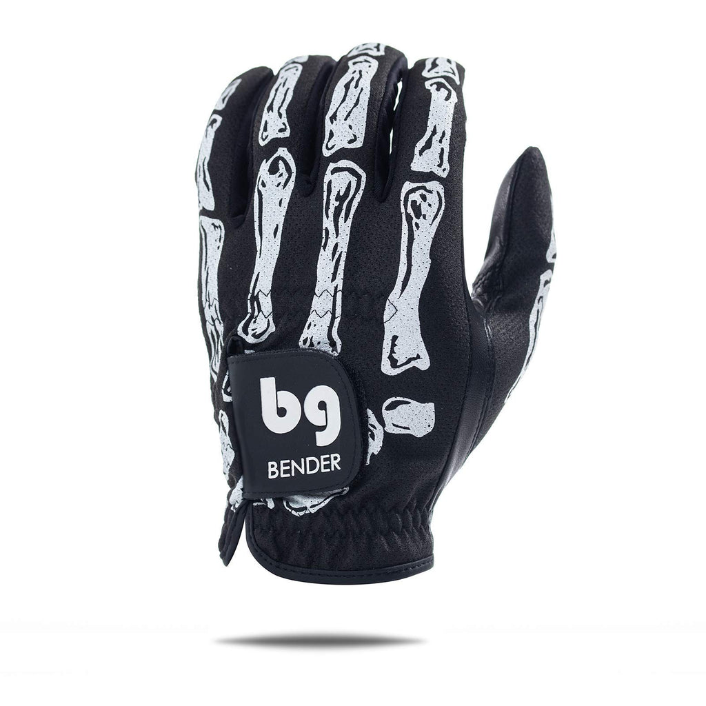 Bg Bender Golf Glove  Wear On Left  (Black Bones, Mens Xl)