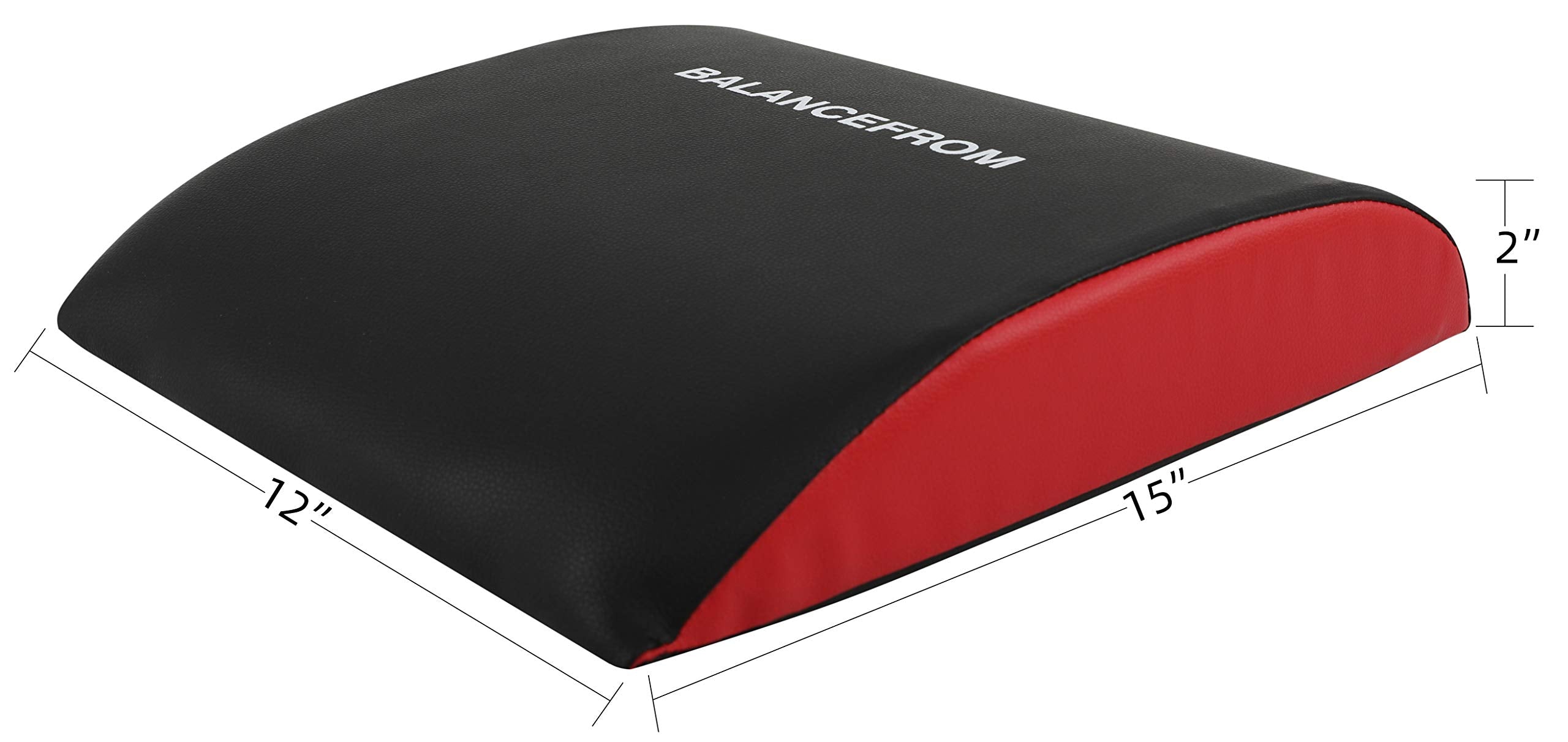 Balancefrom Ab Mat Trainer Abdominal Machine Exercise Crunch Roller Workout Exerciser, Black/Red, Ab Mat (Regular)