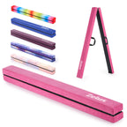 Zelus 8' Folding Gymnastics Balance Beam, Floor Balance Beam W/Carry Handles Anti-Slip Base, Beginners & Professional Gymnasts (