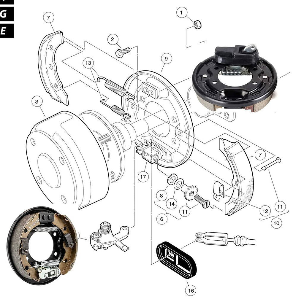 Golf Cart Club Car Brake Assembly,Rear Brake Cluster For Club Car Ds And Precedent 1995 Up Oem#101823301 103380202