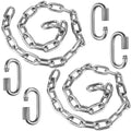 WWFFEN 2 Stainless Steel Chains (78) Swing Chains, Heavy Duty Swing Hardware,4 Quick Connection Buckles, Indoor and Outdoor Play