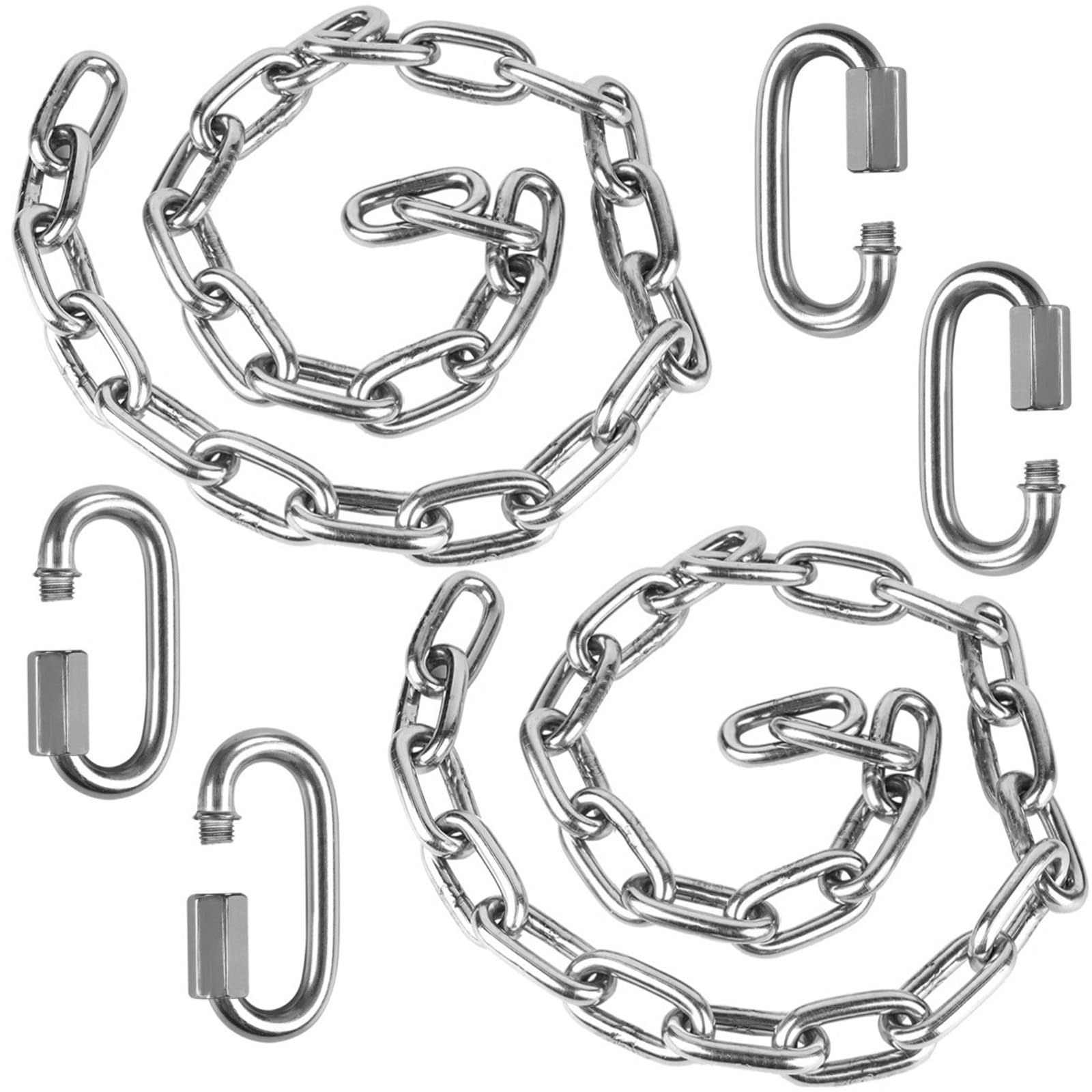WWFFEN 2 Stainless Steel Chains (78) Swing Chains, Heavy Duty Swing Hardware,4 Quick Connection Buckles, Indoor and Outdoor Play