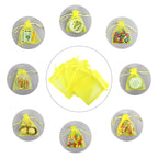 Lautechco 100Pcs Organza Bags 5X7 Inches Yellow Organza Gift Bags Small Mesh Bags Drawstring Gift Bags Christmas Drawstring Orga